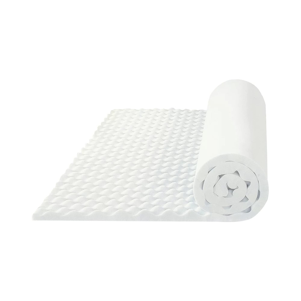 1-inch Convoluted Foam Mattress Topper with Egg Shell Design, Breathable, Sof...