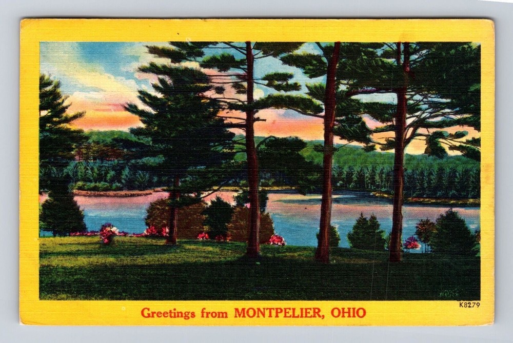 Montpelier OH-Ohio, General Greetings Landscape, Antique Vintage c1956 Postcard