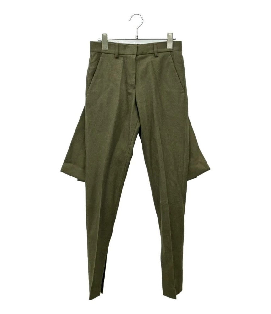 Sacai Women's Wool Pants Khaki Size M Used Fall Winter Slim Fit