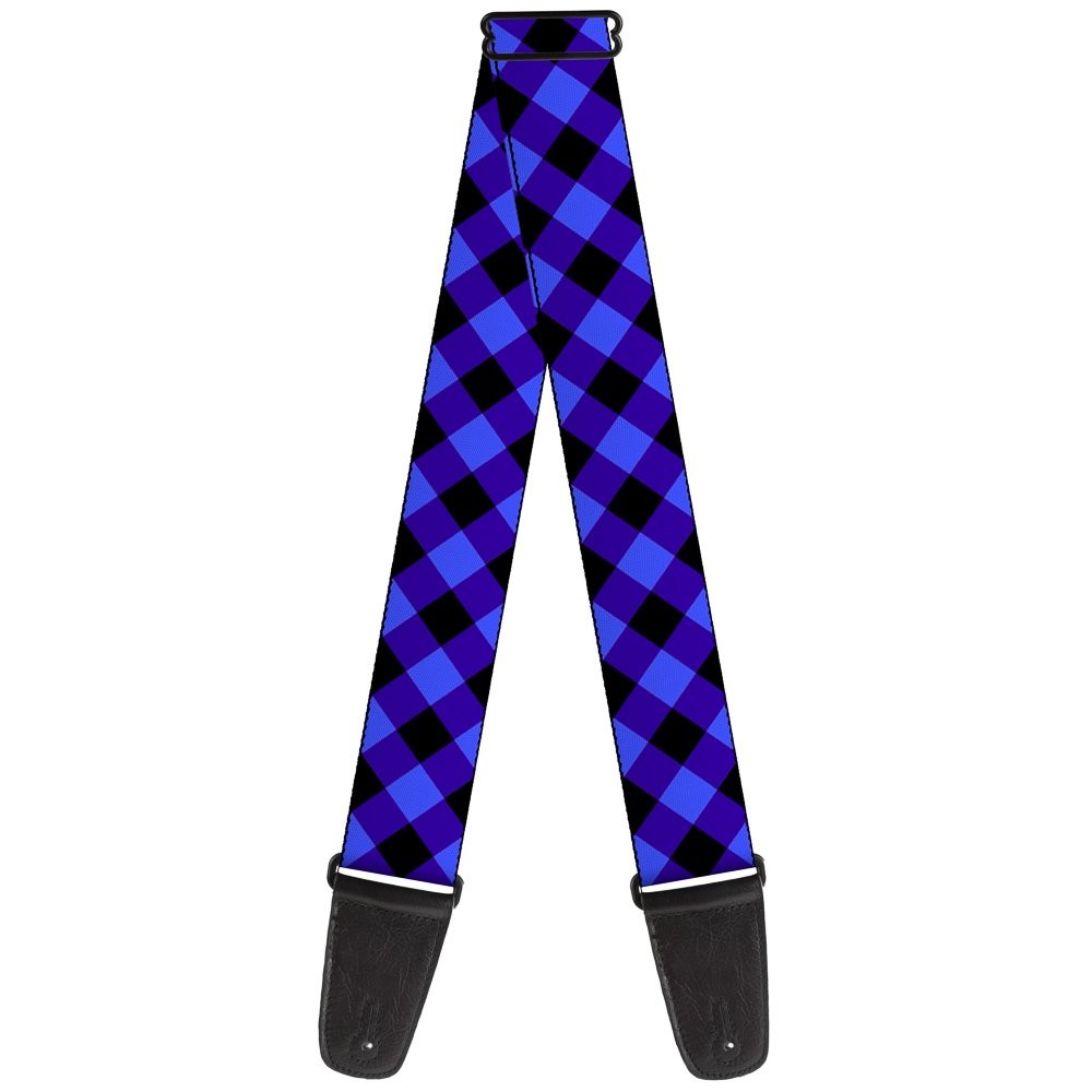 Guitar Strap - Diagonal Buffalo Plaid Black/Blue ACC NEWAnother great item from Rarewaves USA | Free delivery!