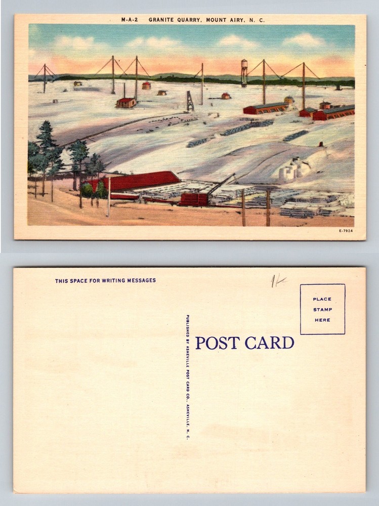 Mount Airy, NC-North Carolina, Granite Quarry Equipment Yard Vintage Postcard