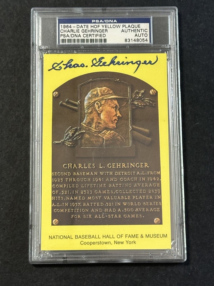Charlie Gehringer HOF Tigers Signed Yellow Hall Of Fame Scorecard PSA/DNA AUTOPROBSTEIN is actively accepting consignments !!