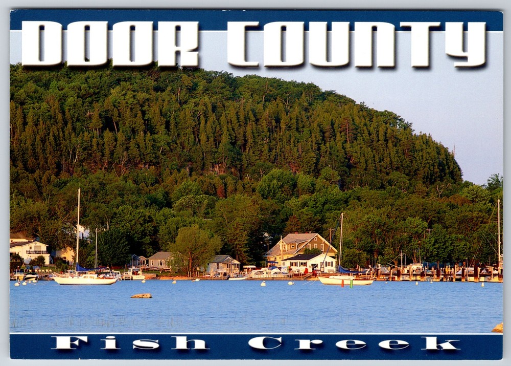 Wisconsin Door County Fish Creek Sailboats 6x4 Continental Postcard