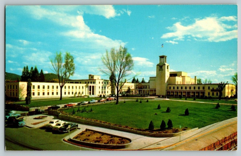 State Capitol Building Classic Cars Santa Fe New Mexico Vtg Postcard