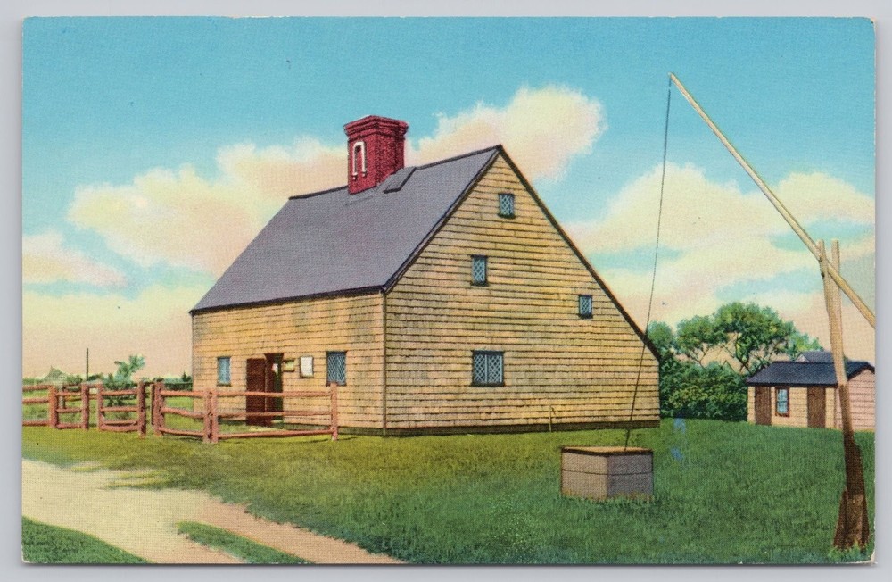Jethro Coffin House Nantucket MA Oldest House Curteich Photochrom Postcard