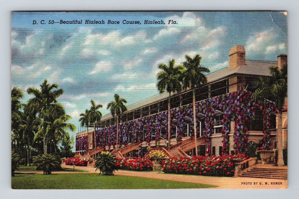 Hialeah FL-Florida, Beautiful Hialeah Race Course, Vintage Postcard
