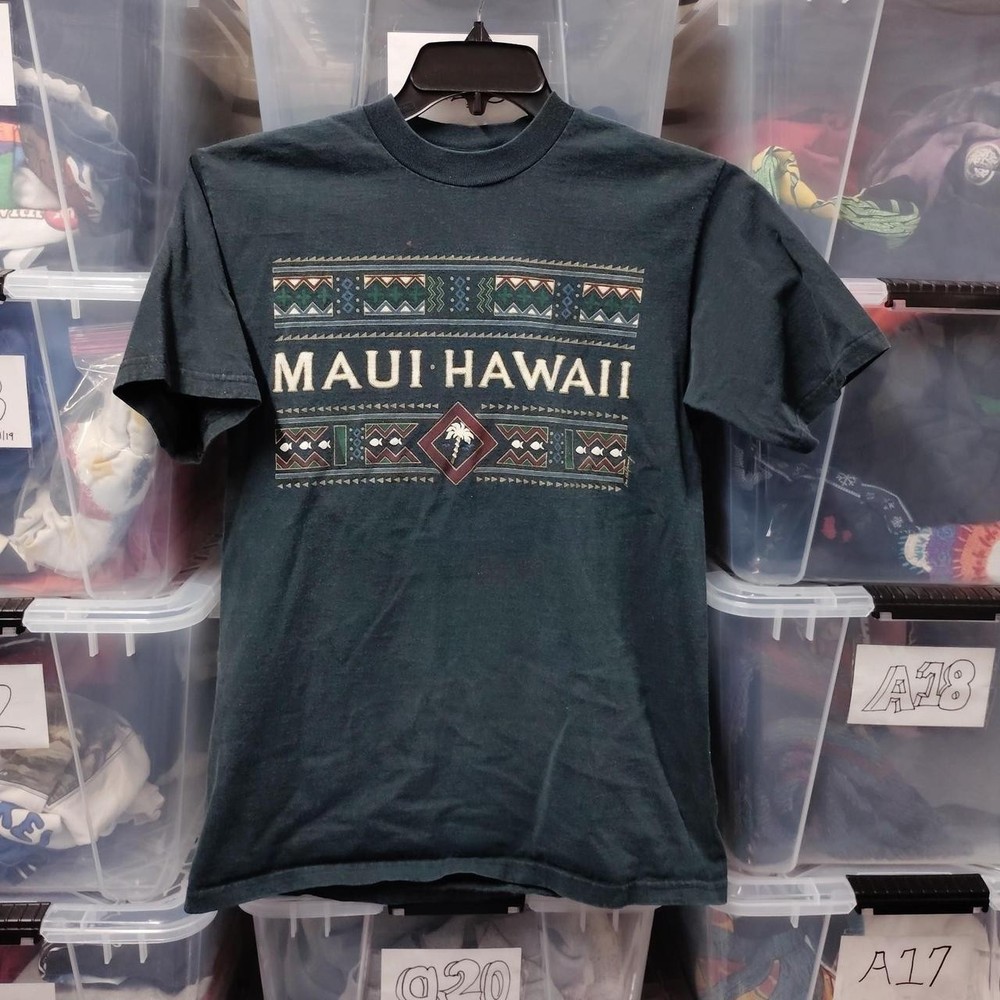 Maui Hawaii Tropical Destination Shirt Vtg Jerzees Tag Medium,  A294ed