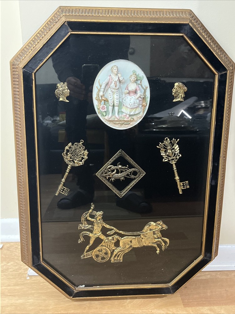 RARE Greek Roman Julius Caesar Mercury Chariot, Ivanhoe Keys, Dragon Shadow Box