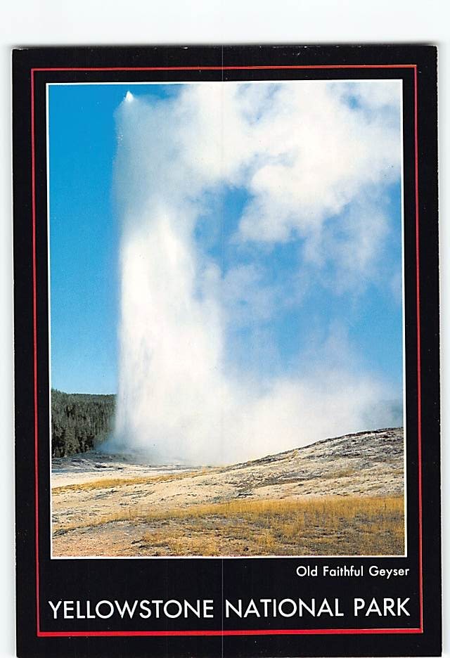 Postcard Old Faithful Geyser Yellowstone National Park Wyoming USA