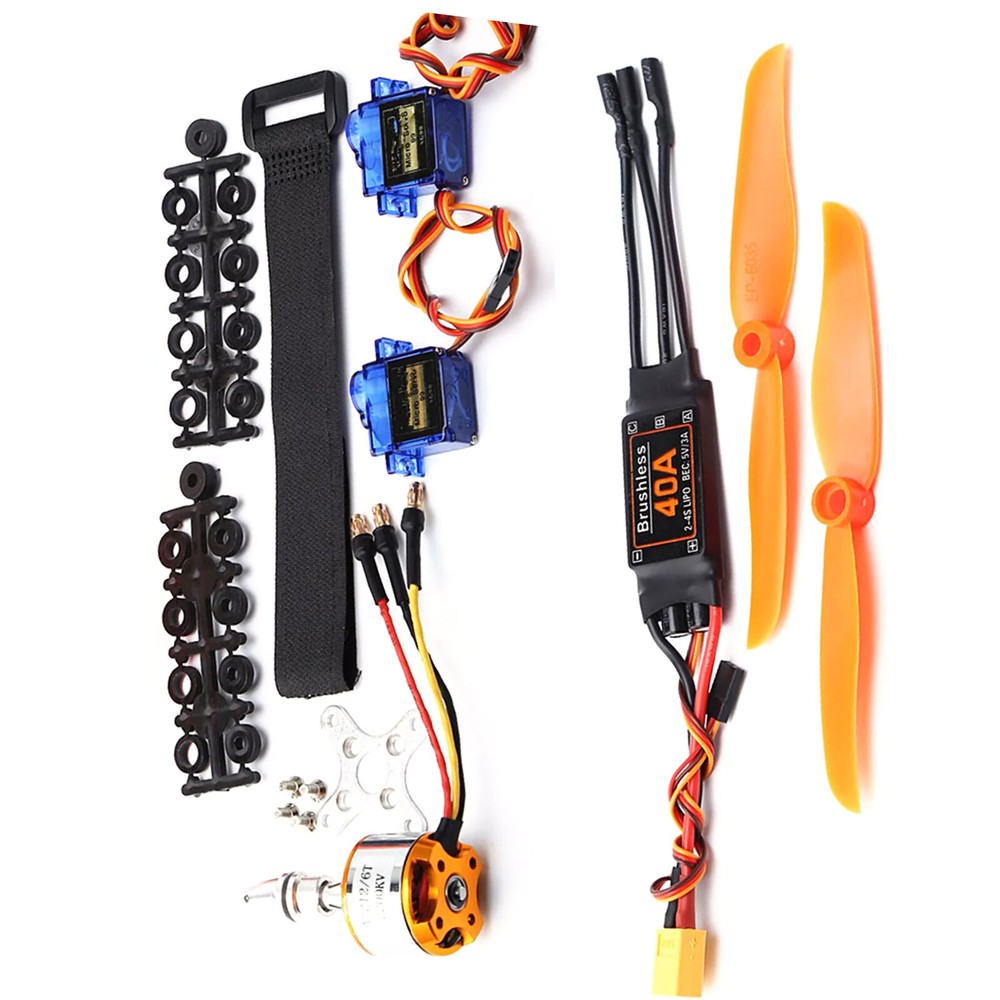 Kit Motor Sin Escobillas 2200KV 40A ESC 6035 Hélice 9G Micro Servo RC Avión Piezas