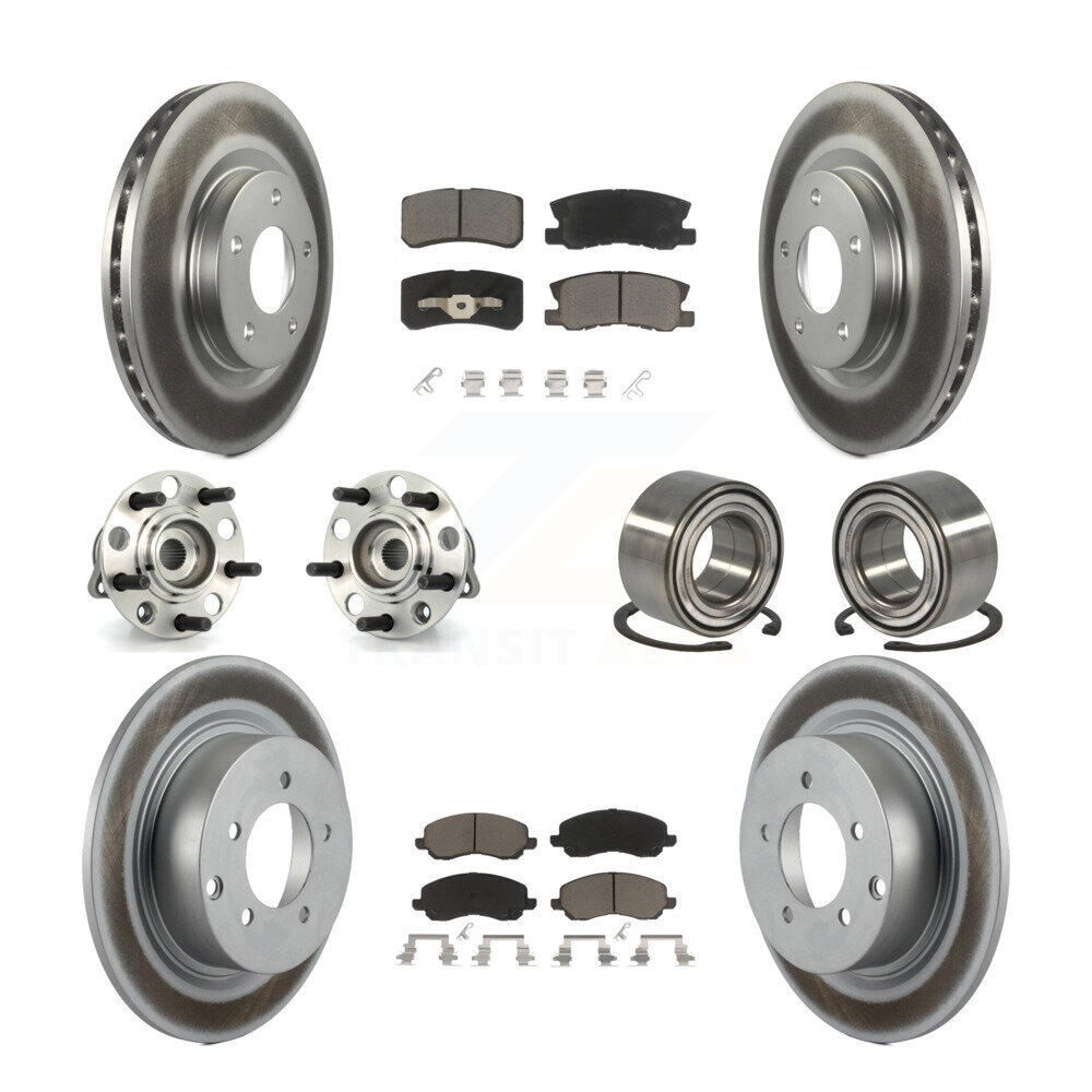 Front & Rear Hub Bearing & Brake Rotor Pad Kit (10Pc) for Jeep Patriot Compass