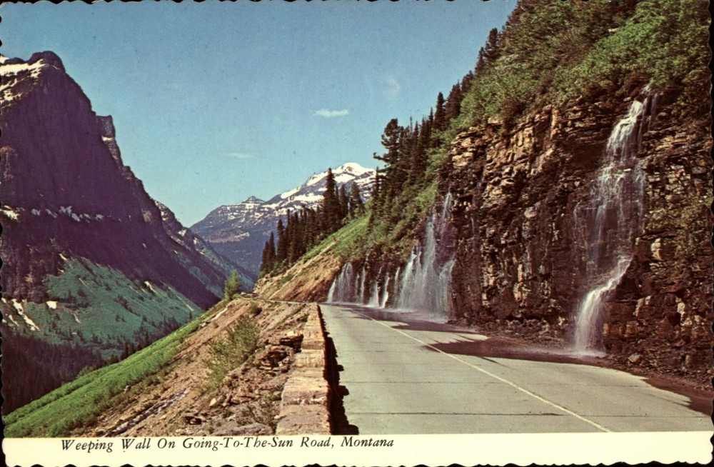 Glacier National Park Montana Weeping Wall on Going-to-the-Sun Road ~ postcard
