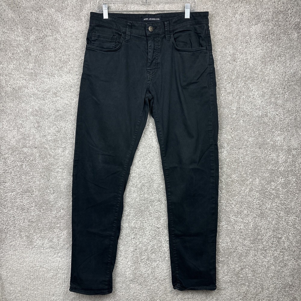 Mavi Zach Straight Leg Pants Mens 32x32 Black Stretch Twill 5-Pocket Casual