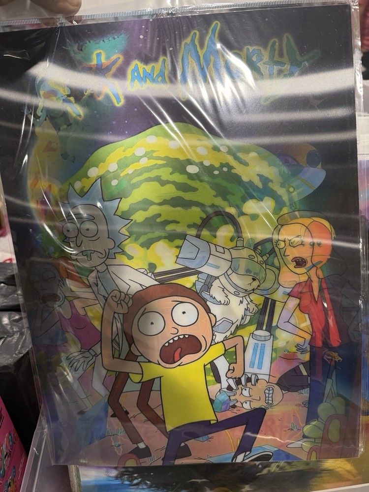 Rick and Morty Cartoon Style halo graphic Poster Rick Sanchez Morty Smith