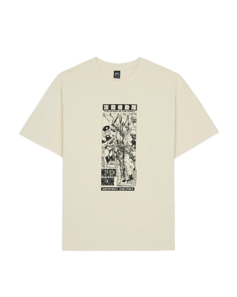 Brain Dead x Ghost In The Shell Megatech Machine T-shirt - Natural Sz L NEW RARE