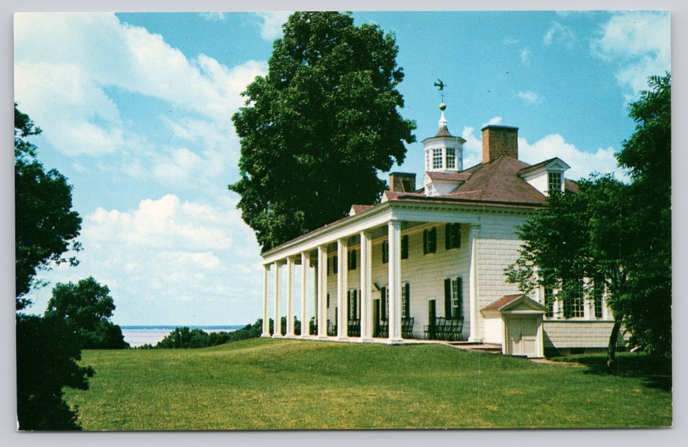 Mount Vernon East Front Postcard George Washington Home Virginia Kodachrome