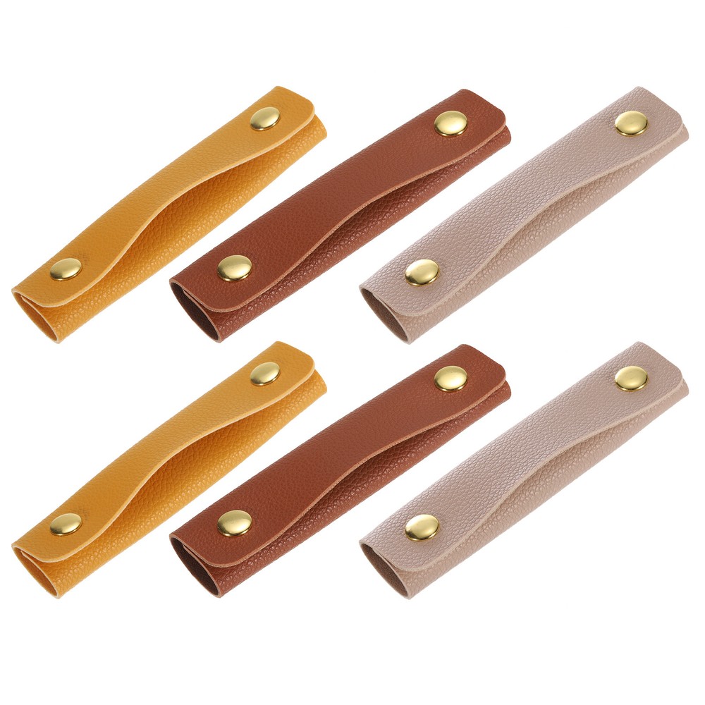 6Pcs PU Leather Luggage Handbag Handle Wrap Covers (3 Colors In)