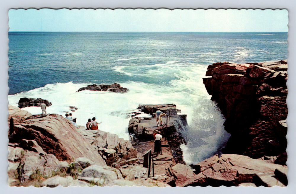 Vintage Postcard Thunder Hole Acadia National Park Mt Desert Island bar Harbor-image