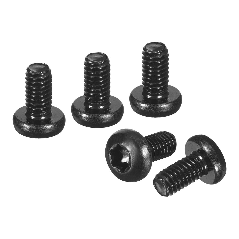 M4x8mm Black Carbon Steel Pan Head Torx Security Screws 80Pack