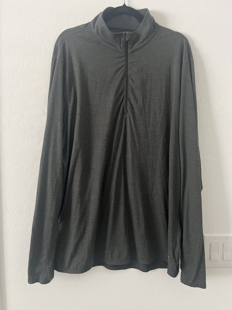 Vuori Ease Performance Half Zip 2.0 Men’s XXL Charcoal Heather Pullover Stretch