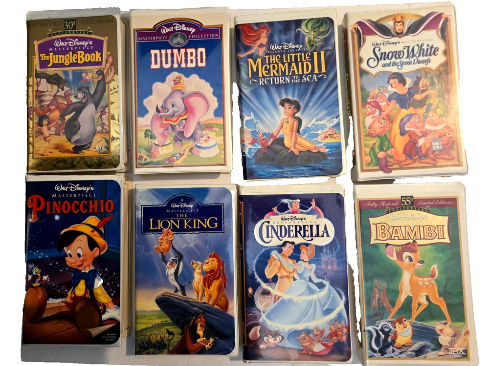 Lot Of Disney Masterpiece Collection VHS Movies- Bambi, Snow White, Dumbo