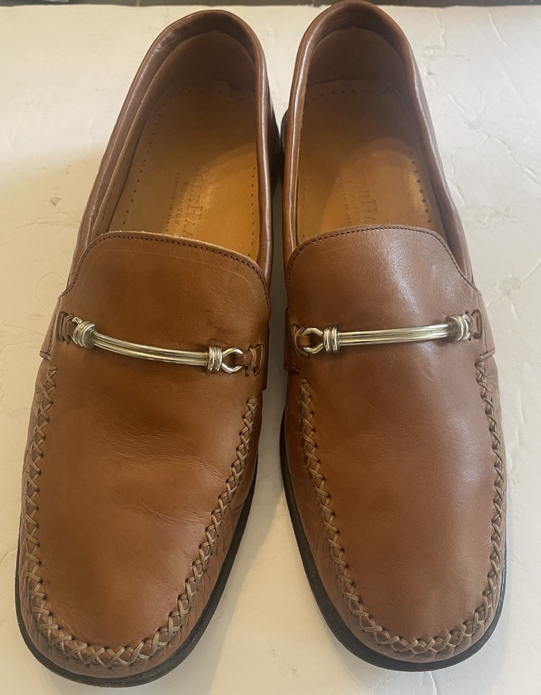 Cole Haan Men’s 8.5 Brown Leather Horsebit Loafers Made In Italy Slip On Shoes