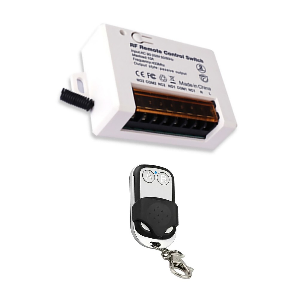 110V 2Ch 220V Relay Receiver Wireless Remote Control Switch for Garage/Gate