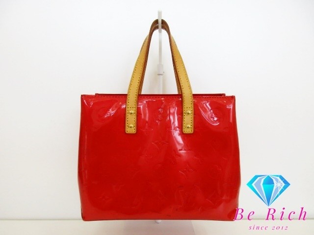LOUIS VUITTON Monogram Vernis Reed PM Tote Bag in Rouge Red M91088 Pre-Owned