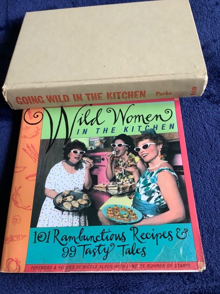 Going Wild & Wild Women Cookbooks lot of 2-1 SC, 1 HC-Good-1965 vintage, 1996