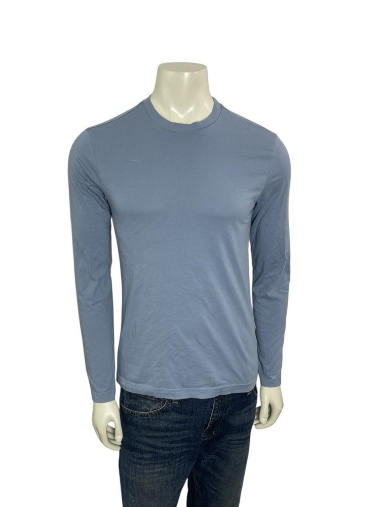 H&M Men’s Size Small Long Sleeve Crew Neck Regular Fit Solid  Blue Tee