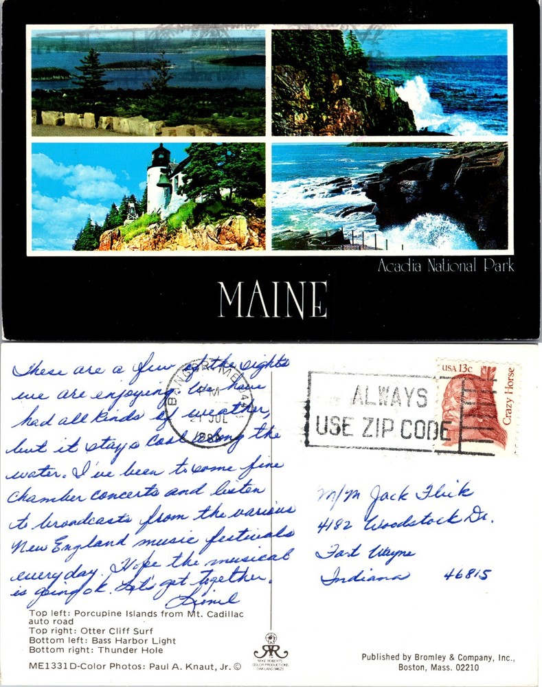 Acadia National Park Scenic Views Maine ME Postcard-image