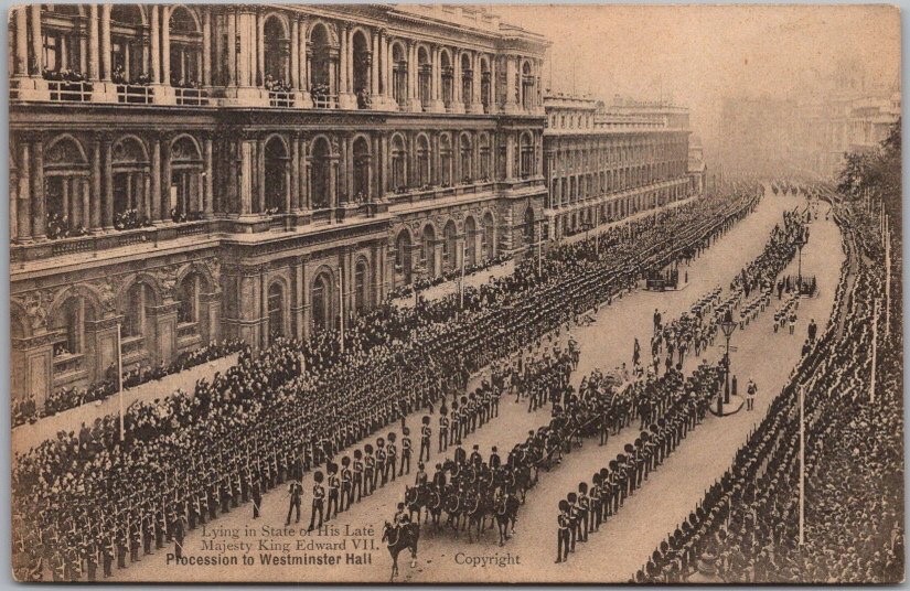1910 FUNERAL OF KING EDWARD VII London Postcard 