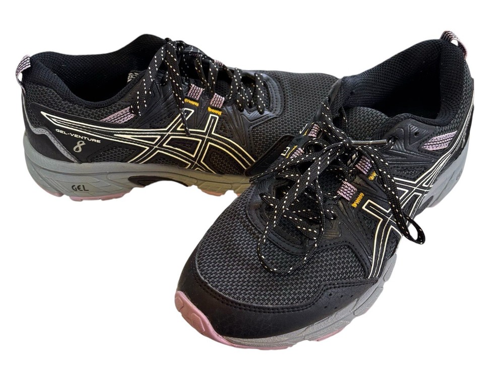 Asics Gel-Venture 8 Women's Size 6.5 Black Purple Gray Athletic Running Shoes