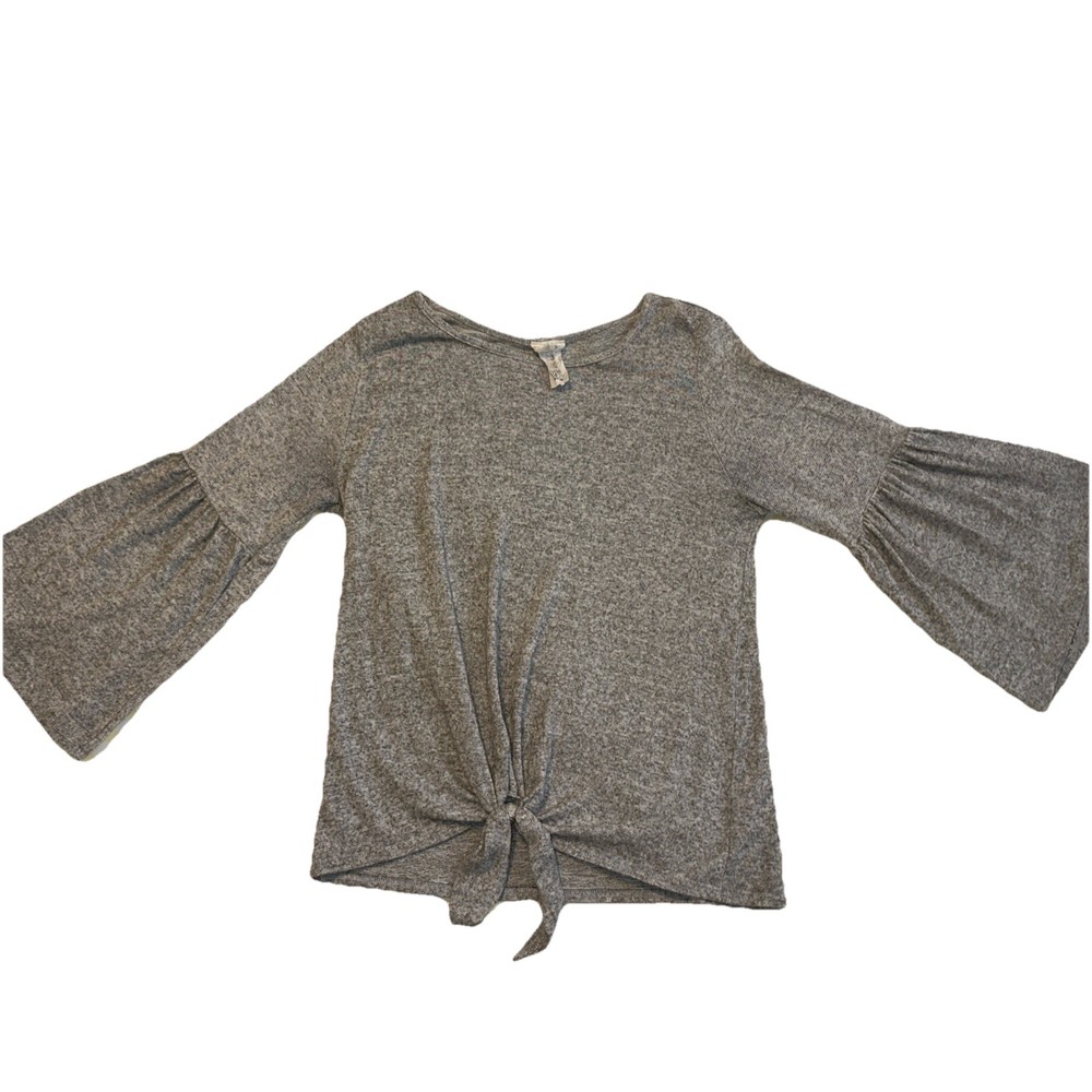 Caution To The Wind Women’s Gray 3/4 Sleeve Tie Size Medium Anthropology #713
