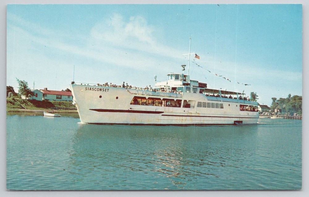 SIASCONSET Ferry Hyannis Harbor Cape Cod MA Plastichrome Postcard