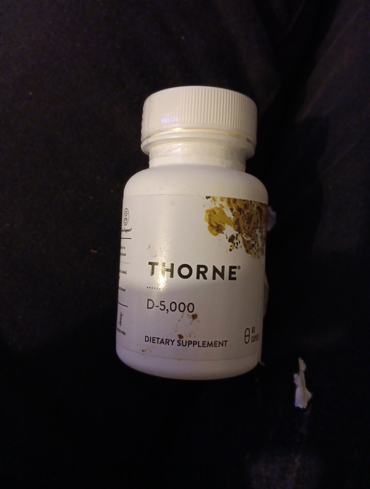 Thorne Vitamin D-5000 Vitamin D3 Supplement 5,000 IU 60 Capsules Exp 09/26