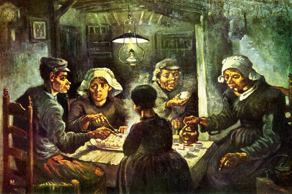 The Potato Eaters Family 1885 Impressionism Painting By Vincent Van Gogh Repro