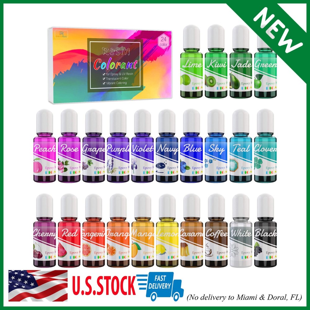 Epoxy UV Resin Pigment 24 Color Liquid Color Dye Art UV Resin DIY Jewelry Making