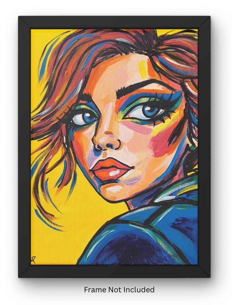 Woman Expressionist Abstract VLP Original Acrylic 12x9” Canvas OOAK