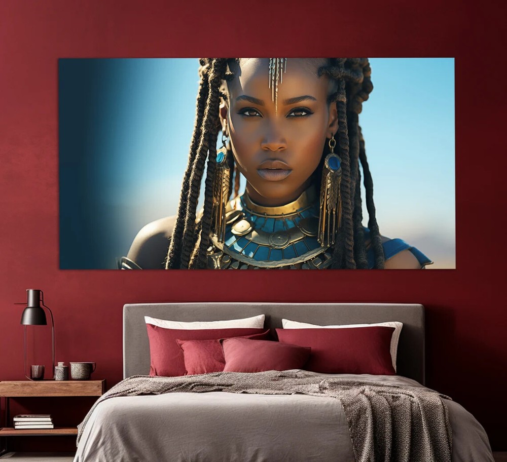 African Princess Beautiful Lady Ethnic Wall Art Canvas Unframed Print Art