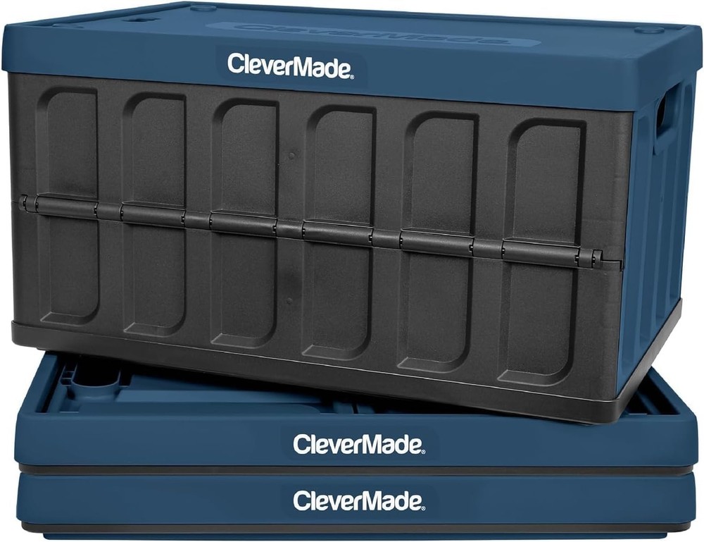 tCollapsible Storage Bins with Lids - Ocean 3 Pack 62L - Plastic Containers...