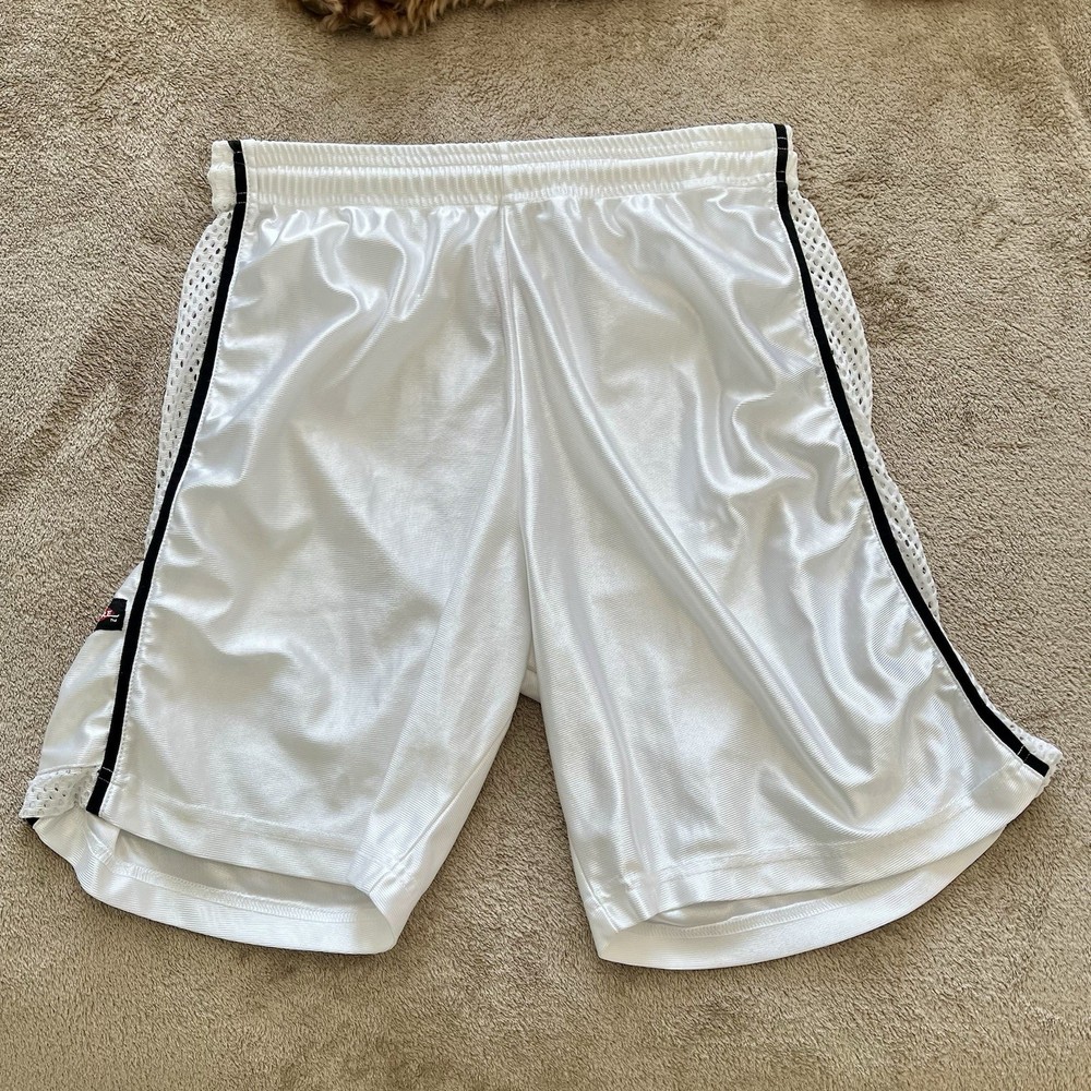 Men’s Basketball Shorts White Large Mesh Side Panels EUC Vintage 90s