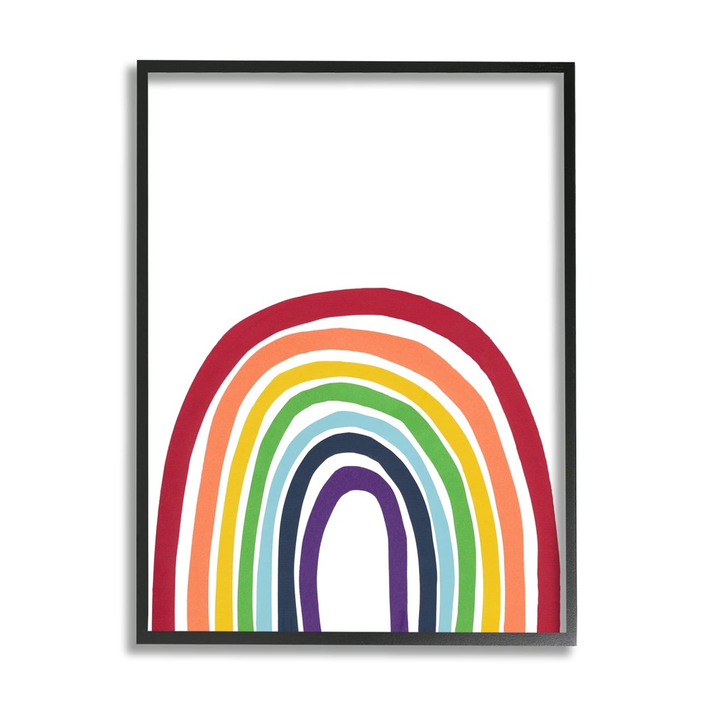 Whimsical Asymmetrical Rainbow Stripes Modern Design Framed Wall Art, Design ...