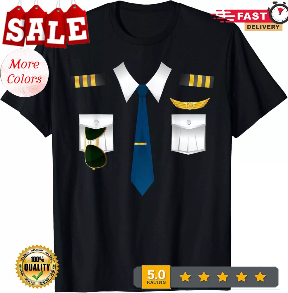 2025/Pilot Uniform Costume Airplane Aviation Flying Airline Gift Unisex T-Shirt