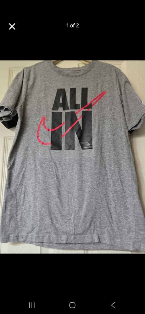 Nike 3 Brand All In Gray Graphic Short Sleeve T-Shirt Youth Size XL