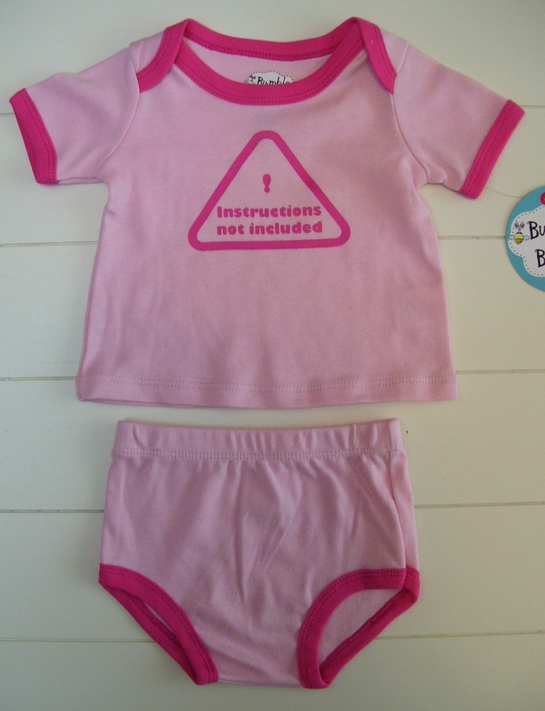 Bumble & Birdie Pink Instructions Not Included Shirt & Diaper Cover Short Set 3M