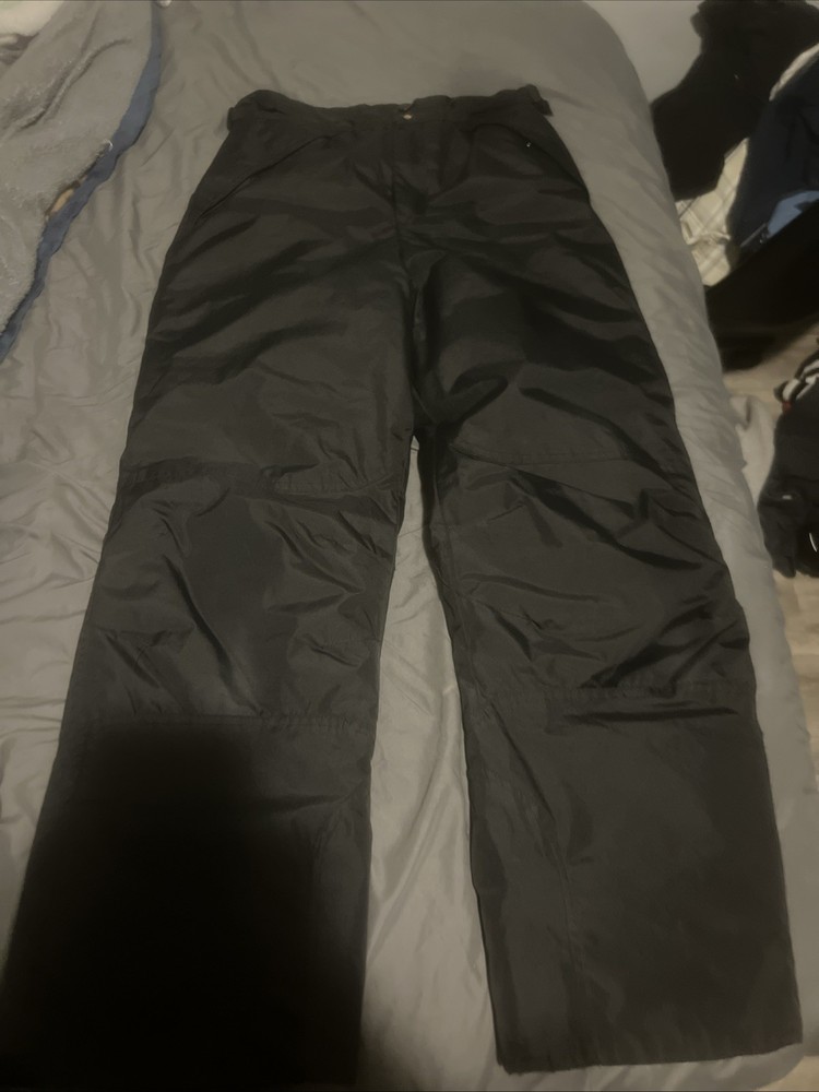 NWT London Fog Youth Black Insulated Snow Pants Ski Bibs Size L 14-16