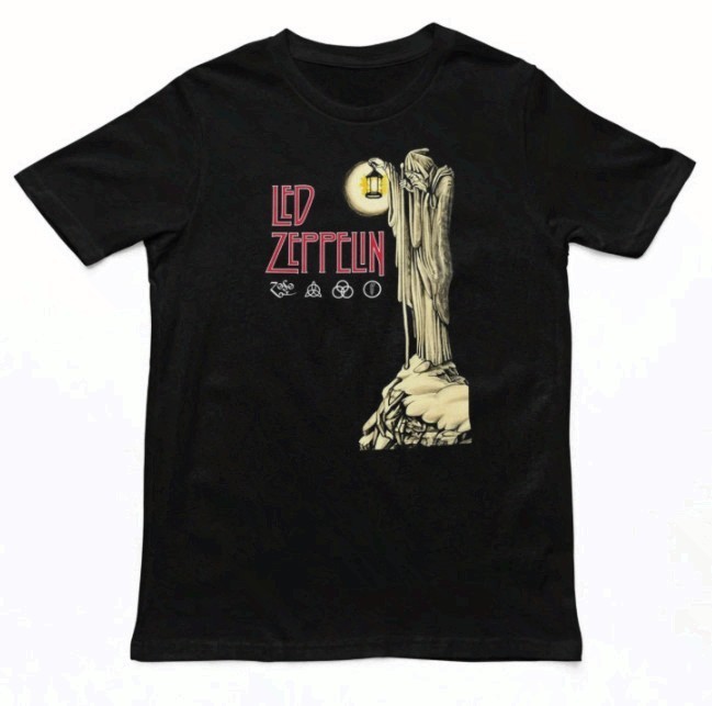 Led Zeppelin Hermit T Shirt Mens Rock and Roll Music Classic Band Tee New Black