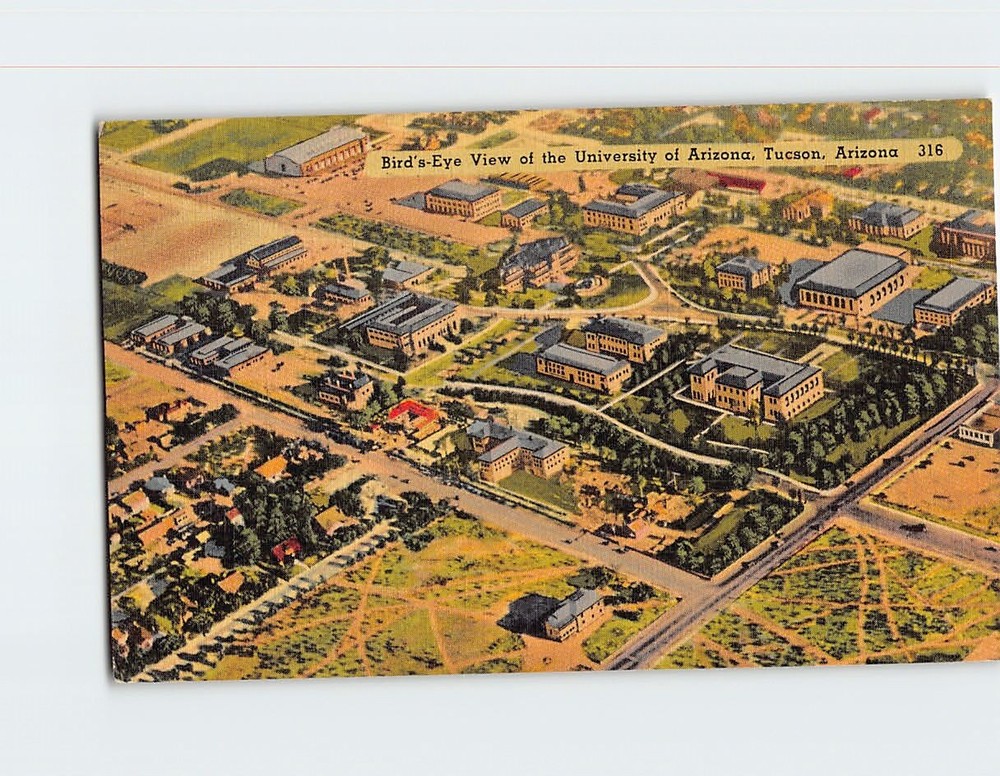 Postcard Aerial View University of Arizona Tucson Arizona USA