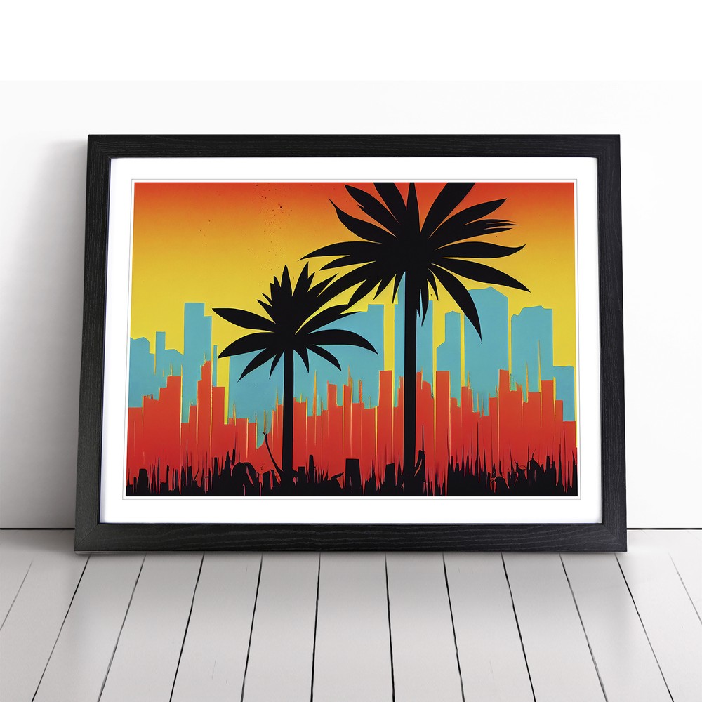 Abstract Palm Tree Canvas Art Framed Wall Decor Poster Print Vol 3-image